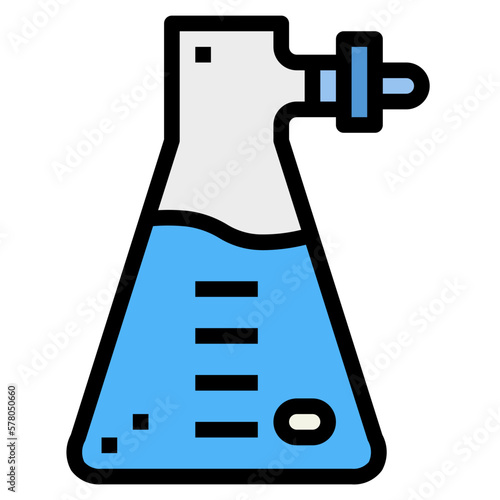 suction flask filled outline icon style