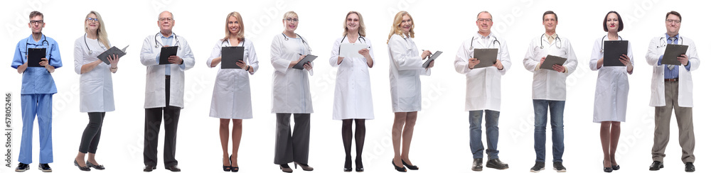 group of doctors in full length isolated on white group of doctors in full length isolated on white