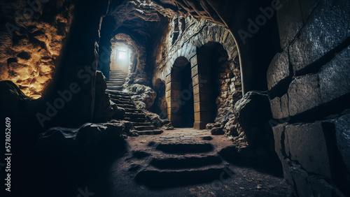 Photographie ancient building in cavern