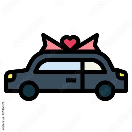 limousine filled outline icon style
