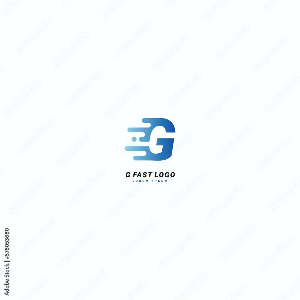 Initial letter G Fast speed logo design template