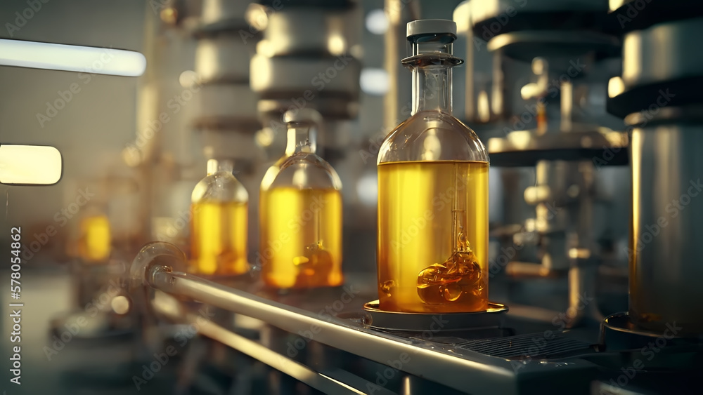 Factory for the production of edible oils a shallow depth of field. Selective focus. Created with Generative AI technology
Factory for the production of edible oils a shallow depth of field. Selective focus. Created with Generative AI technology