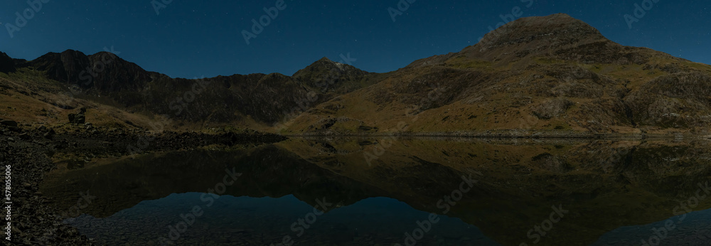 Snowdon Panorama in during a clear night sky