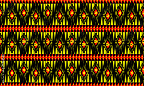 Traditional ethnic geometric shapes border baroque and multi flower Seamless pattern with paisley ornament, repeat floral texture, vintage background hand drawing baroque. fabric printing.