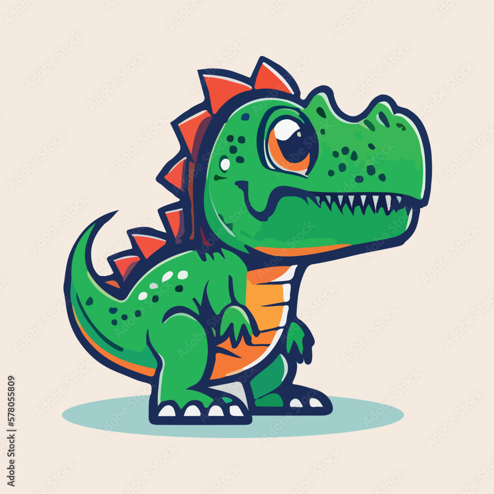 Fototapeta premium Dino mascot vector illustration with isolated background