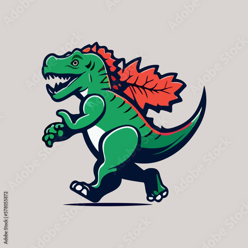 Dino mascot vector illustration with isolated background © tanjidvect