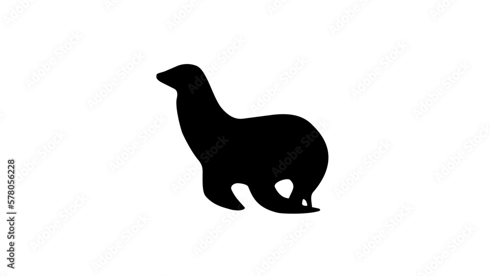 Sea lion silhouette Sea lion silhouette