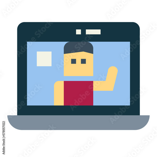 video call flat icon style