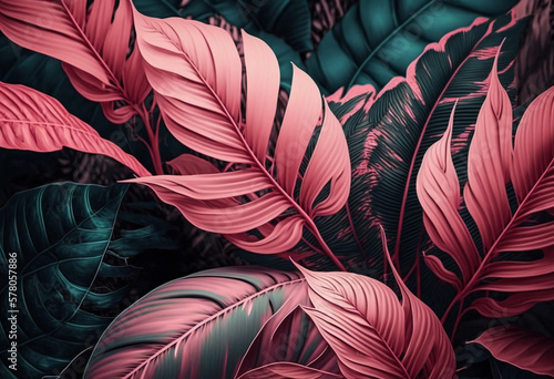 Wallpaper Mural A Magnificent AI-Generated Render of a Tropical Paradise: A Vibrant Bouquet of Exquisite Flora and Foliage in a Soft, Colorful, and Refreshing Garden Torontodigital.ca