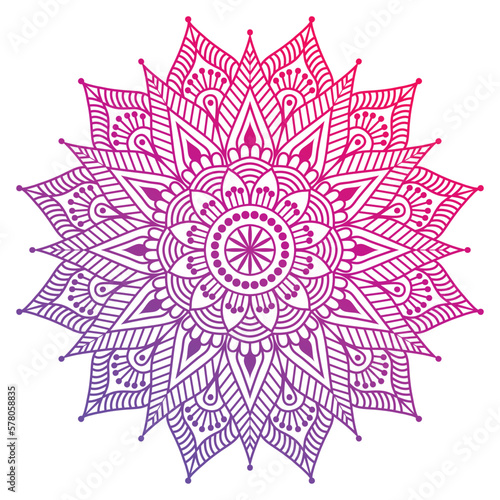 Circular pattern in form of mandala for Henna, Mending, tattoo, decoration. Decorative ornament in ethnic oriental style. Coloring book page.