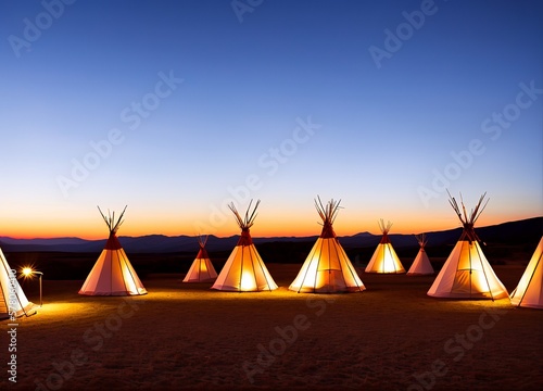 teepees, camping, tent with umbrellas, tents on the sea coast, cappadocia, turkey