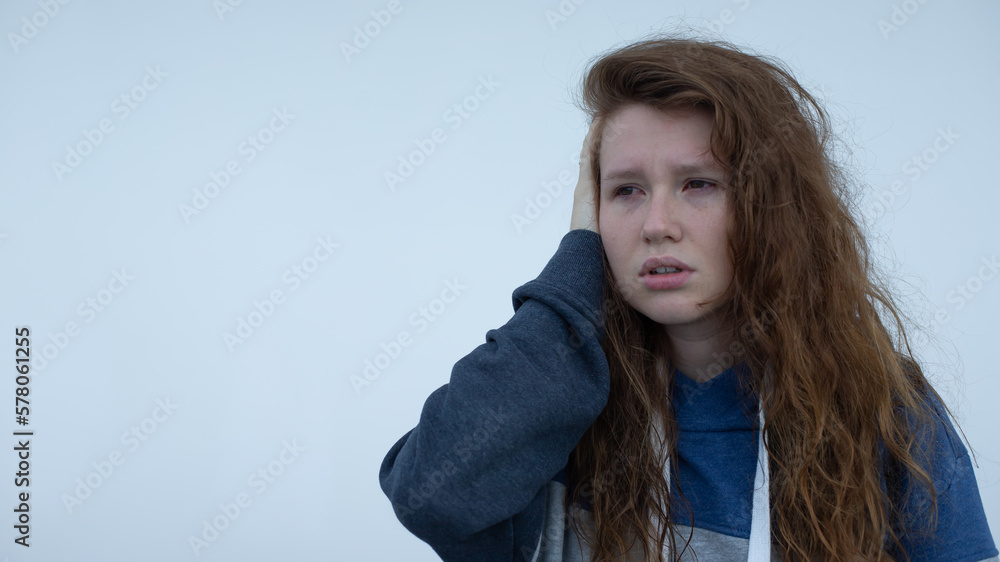 Portrait of sad depressed upset young desperate woman, crying girl with red tearful eyes with tears. Despair, depression, broken heart concept Portrait of sad depressed upset young desperate woman, crying girl with red tearful eyes with tears. Despair, depression, broken heart concept