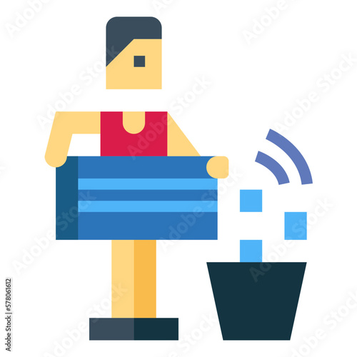 litter flat icon style