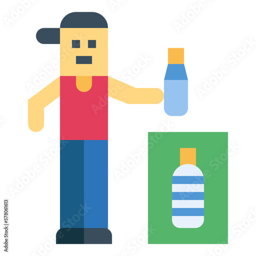 litter flat icon style