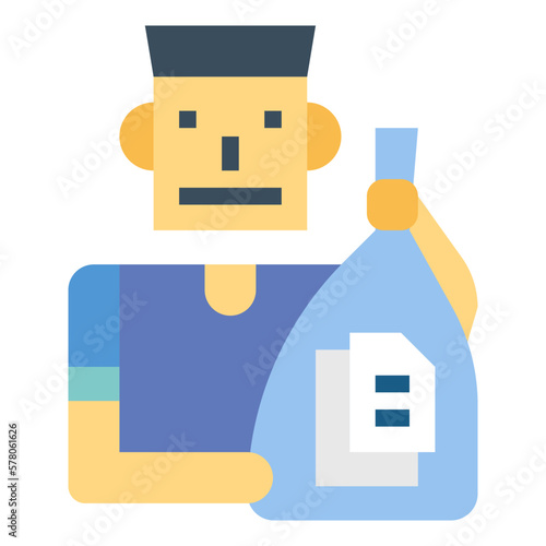 litter flat icon style
