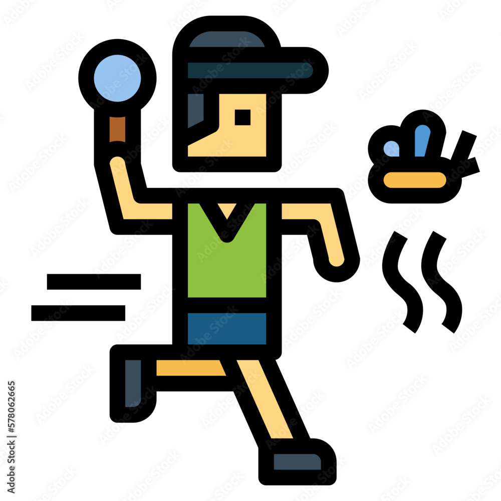 catching filled outline icon style