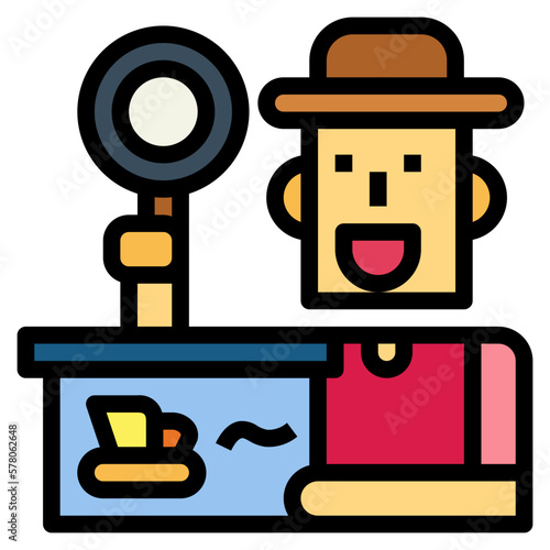 catching filled outline icon style