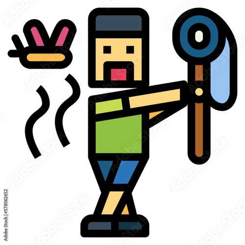 catching filled outline icon style