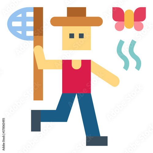 catching flat icon style