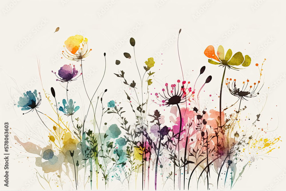 Abstract watercolor illustration of flowers Abstract watercolor illustration of flowers