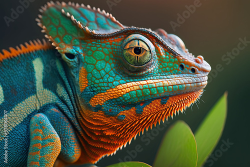 Close up of a chameleon