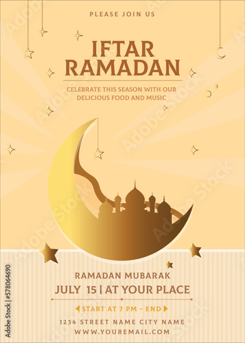 Ramadan Vector illustration Card template photo