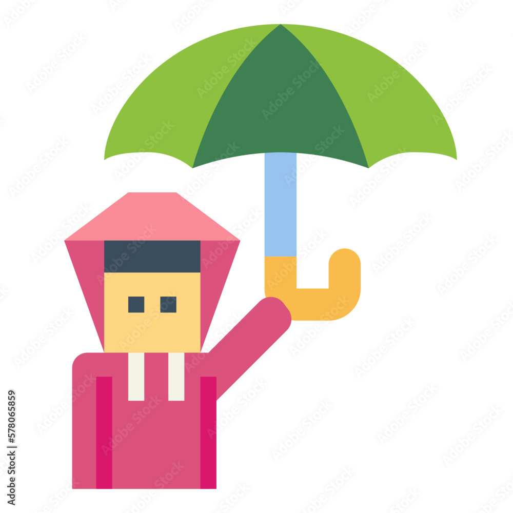 Fototapeta premium rainy flat icon style