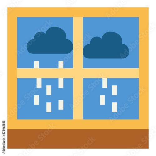 rainy flat icon style