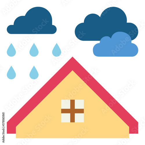 rainy flat icon style