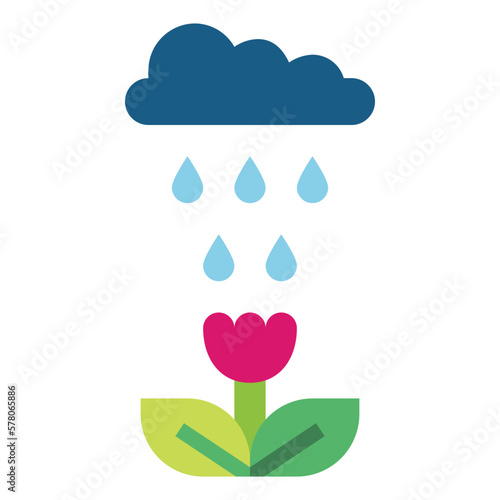 rainy flat icon style