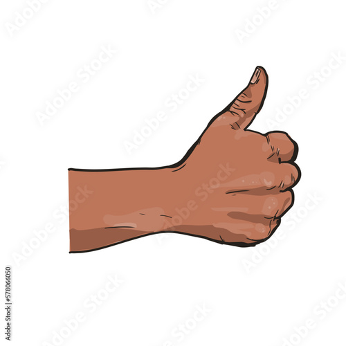 Hand, thumbs up, OK, vote, aprove - vector illustration, isolated
