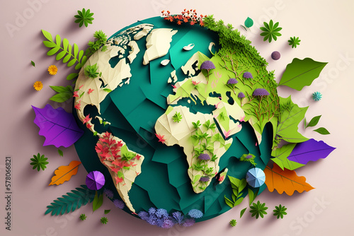 world environment and Earth day concept with green globe