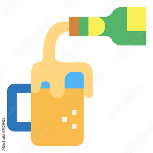 beer pour flat icon style