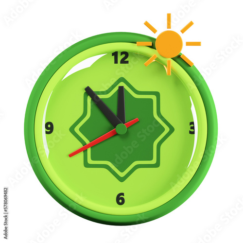 Fasting Clock 3d illustration photo