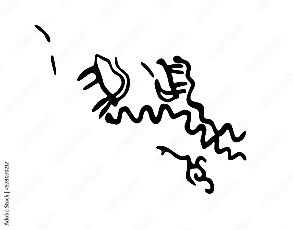 Rock petroglyphs depicting snake attacks on livestock or pasture and people. Vector illustration of prehistoric rock petroglyphs discovered on the territory of Armenia Rock petroglyphs depicting snake attacks on livestock or pasture and people. Vector illustration of prehistoric rock petroglyphs discovered on the territory of Armenia