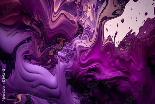 Purple watercolour background pattern with waves (generative AI)