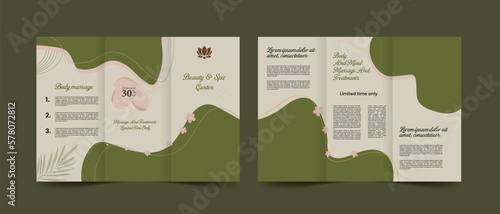 beauty & spa promotion trifold brochure template. 