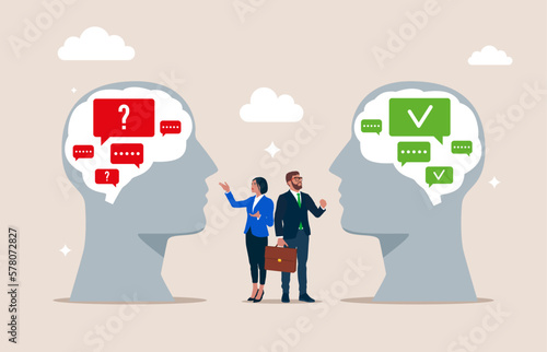 Communication, chat bot, survey and questionnaire. Modern vector illustration in flat style. 