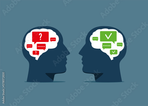 Communication, chat bot, survey. Flat vector illustration. 