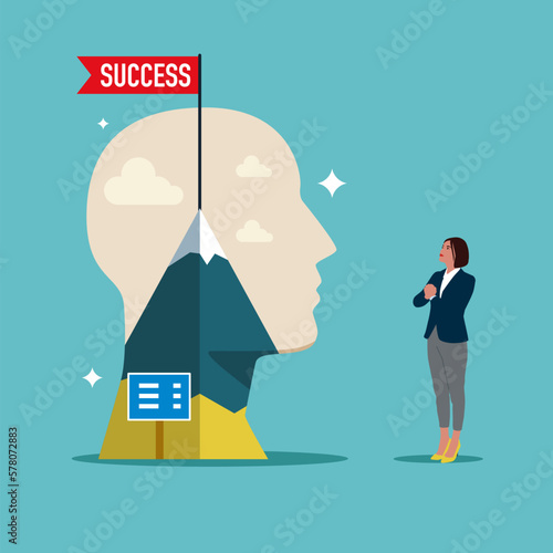 Career opportunity, potential development, next level challenge. Modern vector illustration in flat style. 