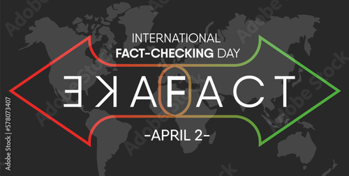 Grey poster of International Fact-Checking Day – April 2, 2023