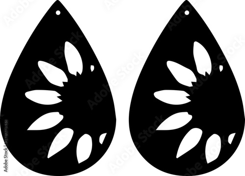 Teardrop earrings SVG vector cutfile for cricut