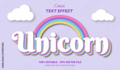 Cute Unicorn editable text effect