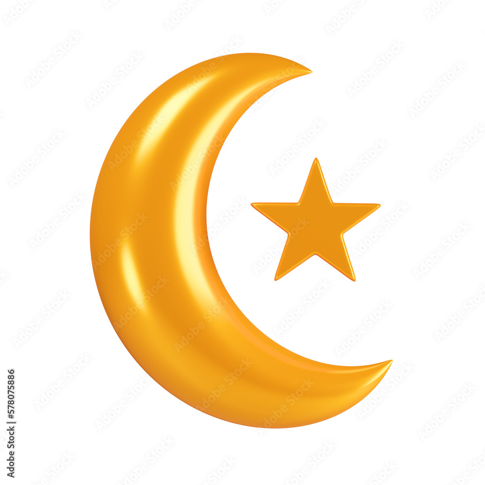 Moon and Stars 3d illustration Moon and Stars 3d illustration