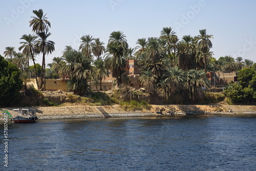 Village in the south of Kom Ombo in Egypt, Africa 