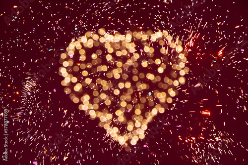 Valentine card with glowing heart