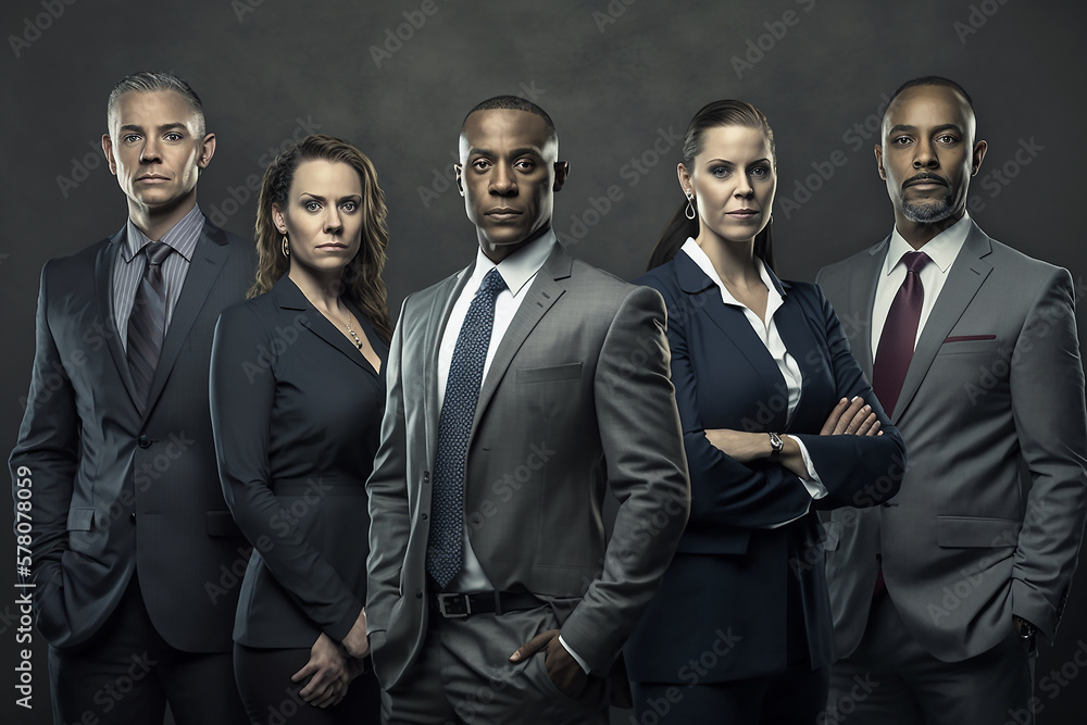 Studio portrait of a group of businesspeople. Generative IA Studio portrait of a group of businesspeople. Generative IA