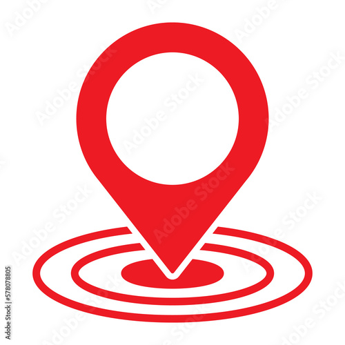 Earthquake location icon. Map pin and Earthquake illustration