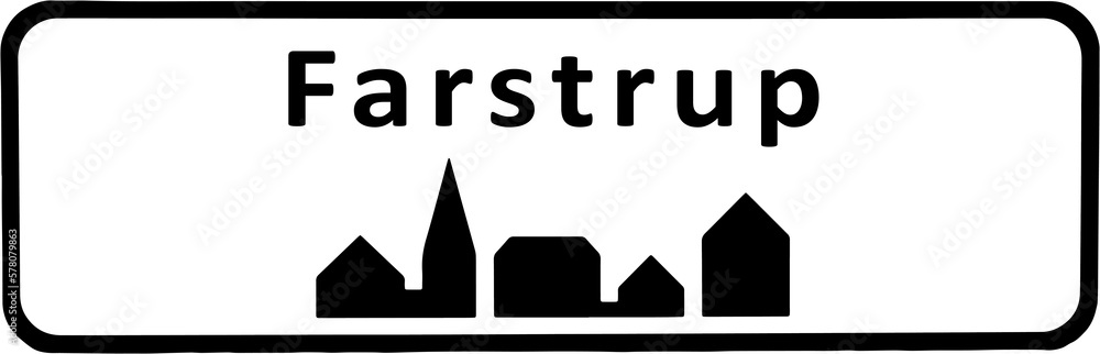 City sign of Farstrup - Farstrup Byskilt