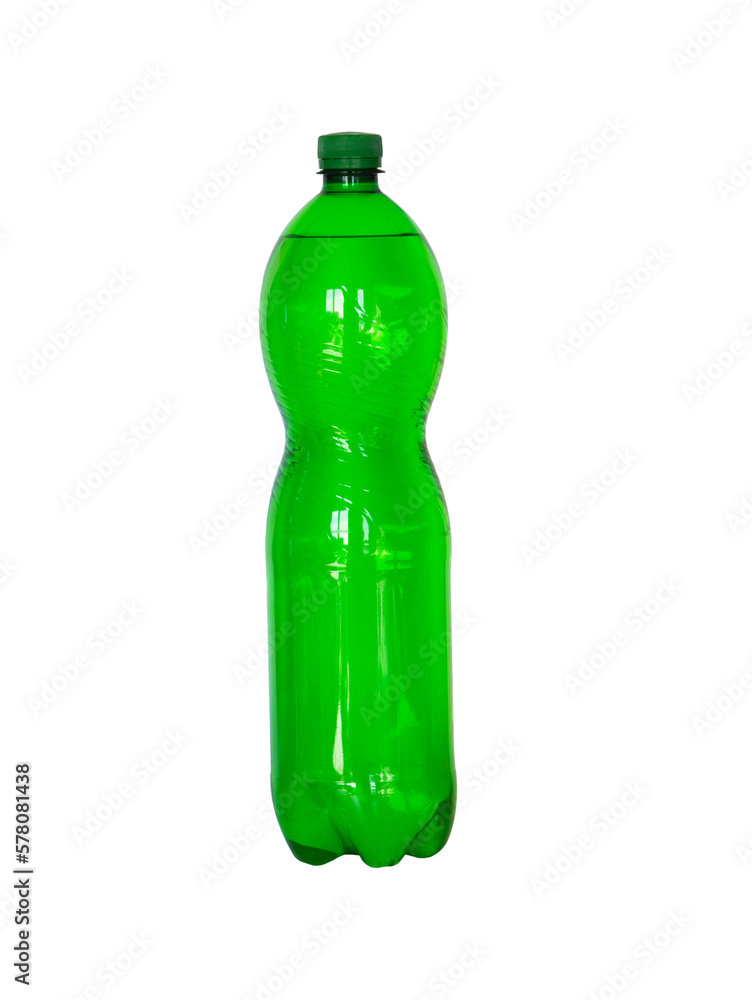Pet bottle 1.5 l.  green isolated on white background